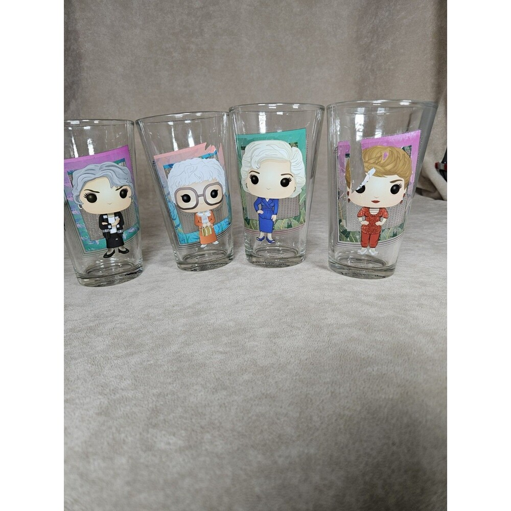 Loungefly Golden Girls 16oz Pint Glass Set of 4 Rose Dorothy Blanche Sophia READ